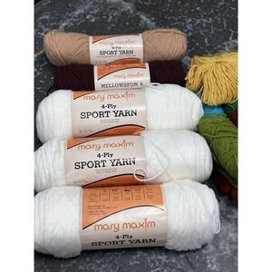 Mary Maxim Baby Soft Yarn Mixed Sport Weight Acrylic 14 Skeins Lot